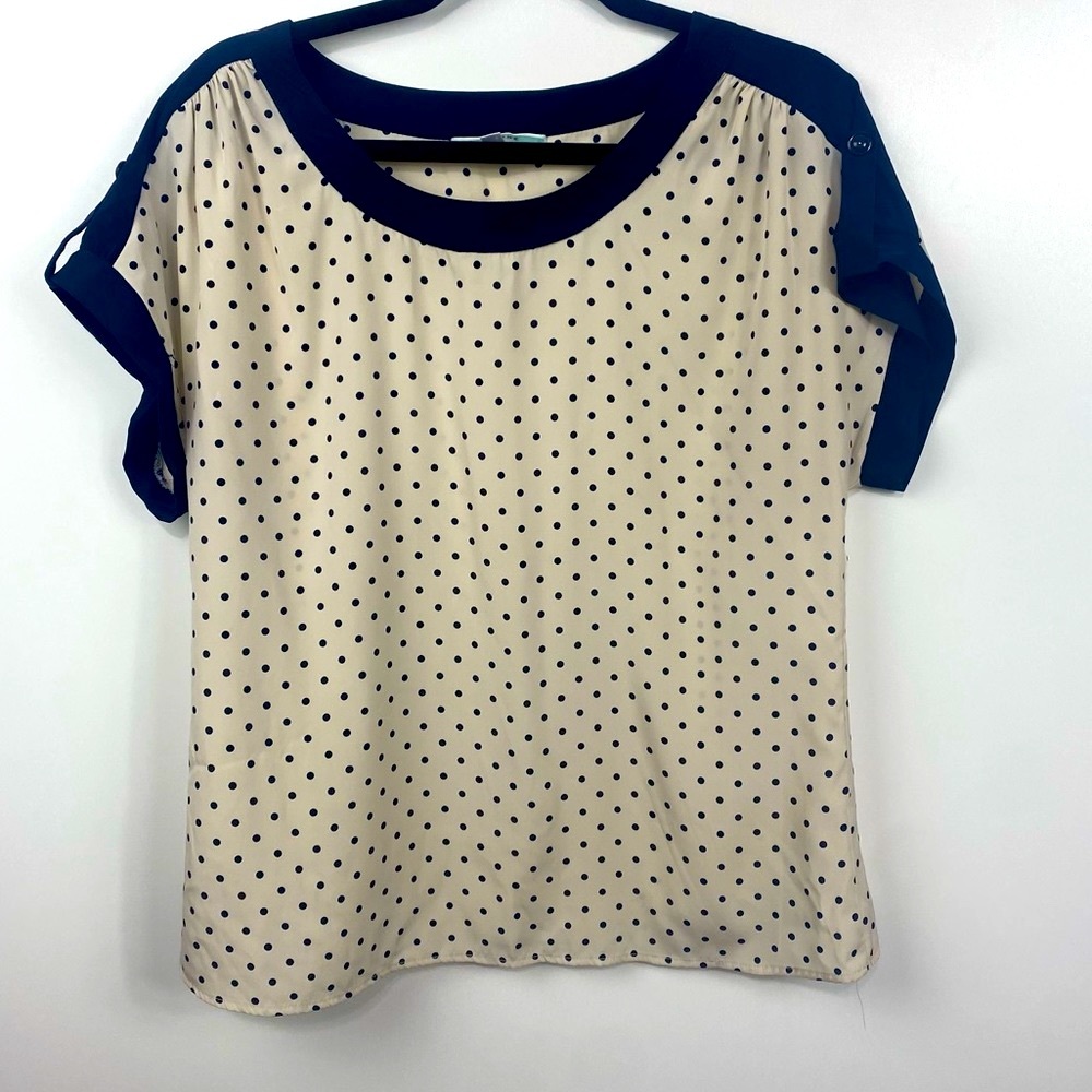 PLEIONE Top Short Sleeve Polka Dot Size Medium